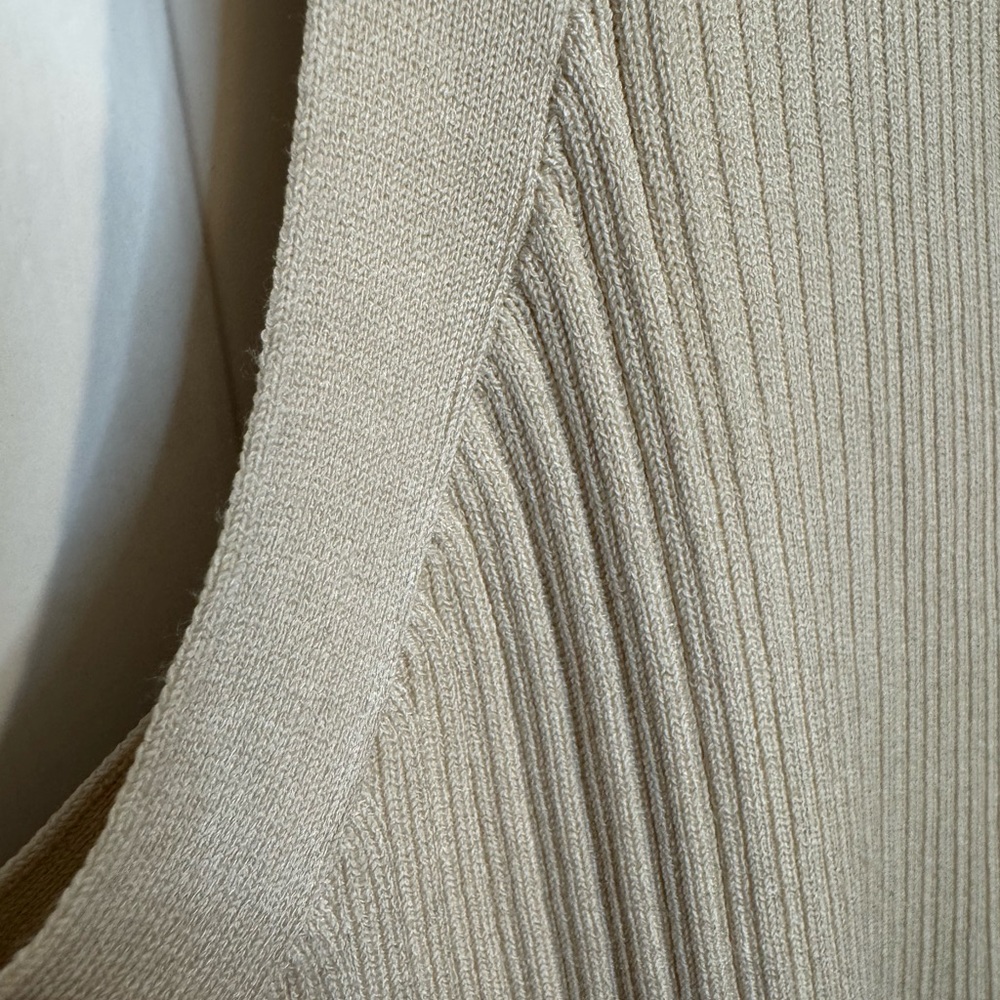 Express Cream Ribbed Midi Dress sz XL - Picture 5 of 7